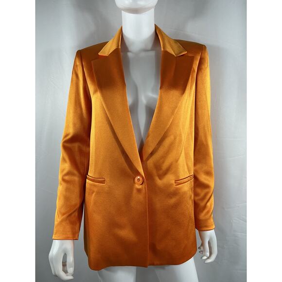 Alice + Olivia 'Denny' Orange Triacetate Notch Blazer Size 2 - NWT - Picture 2 of 4